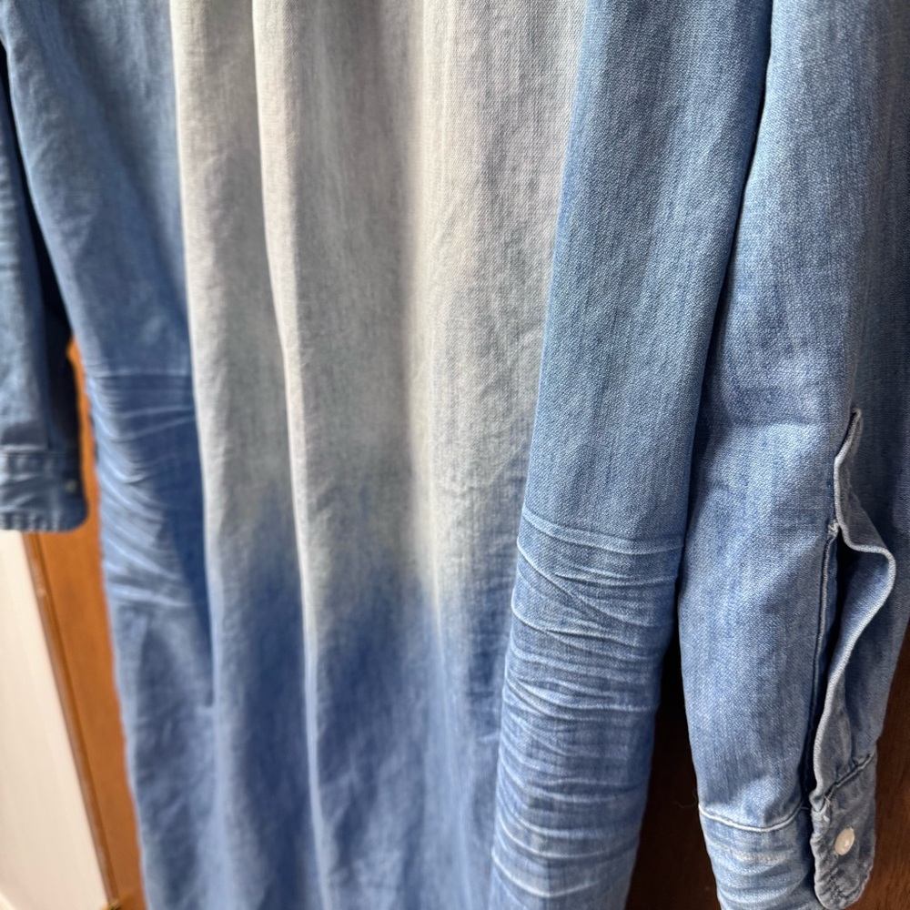 Frank & Eileen Rory Maxi Long Shirtdress Dress Famous Denim Blue Medium - Picture 8 of 16